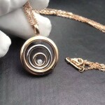 Chopard Happy Diamands Spirit Necklace 18k Rose White Gold With One Diamonds