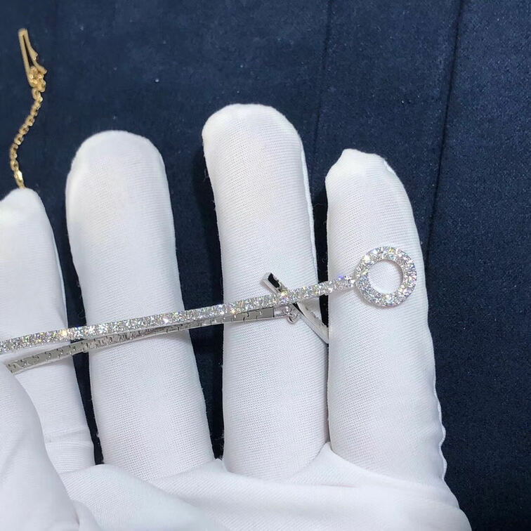 Custom Made Hermes Chaine Dancre Closure Diamond Finesse Bracelet