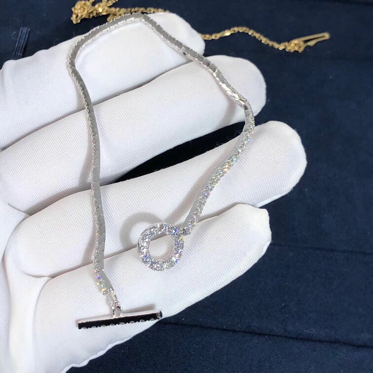 Custom Made Hermes Chaine Dancre Closure Diamond Finesse Bracelet
