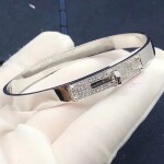 Custom Made Hermes Kelly Diamond Pave Bracelet
