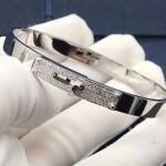 Custom Made Hermes Kelly Diamond Pave Bracelet