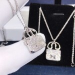 Hermes Bag Necklace Full Diamonds