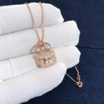 Hermes Constance Amulette Bag Pendant Necklace Pave Diamonds