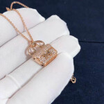 Hermes Constance Amulette Bag Pendant Necklace Pave Diamonds