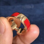 Inspired Hermes Clic H Red Enamel Ring Diamond