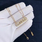 Messika 18k Yellow Gold Move Pave Diamond Pendant Necklace