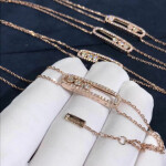 Messika Move Bracelet 18k Rose Gold With Diamonds 3 Dimonds Moveable Chain