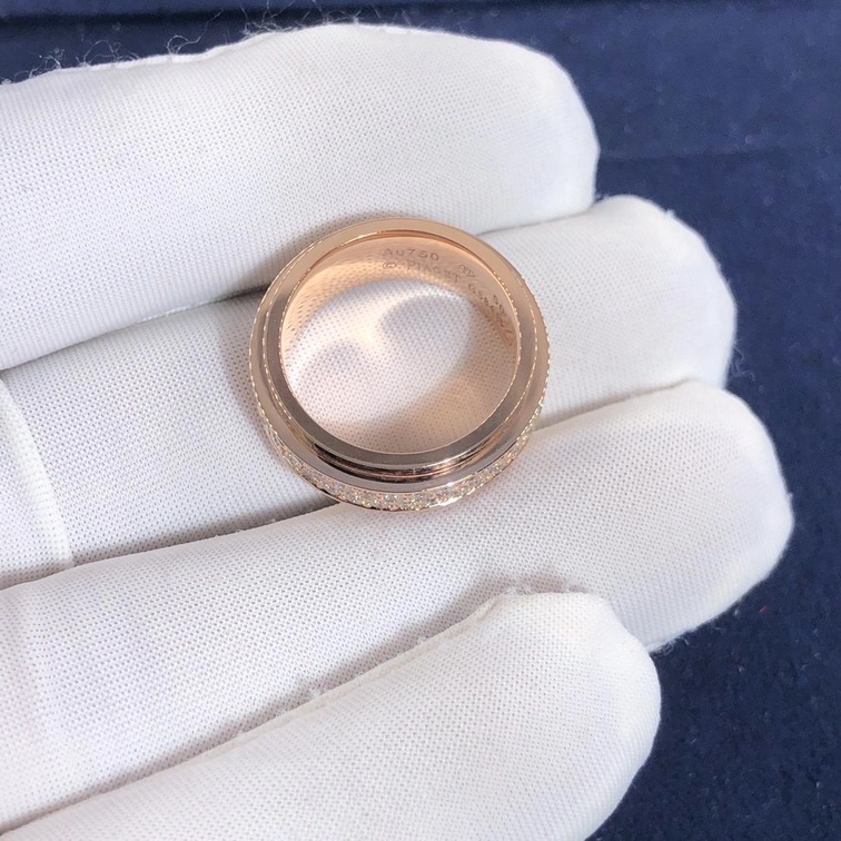 Custom Made Piaget 18k Rose Gold Possession Diamonds Band Ring