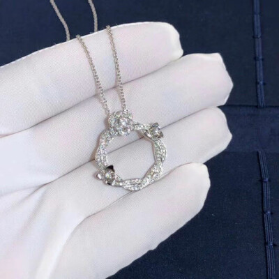 Custom Made Piaget 18k White Gold Diamond Pendant