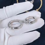 Custom Piaget Possession Wedding Rings In 18k White Gold