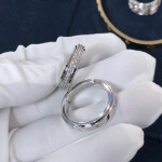 Custom Piaget Possession Wedding Rings In 18k White Gold