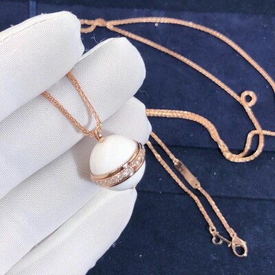 Piaget 18k Rose Gold Chalcedony Diamond Pendant