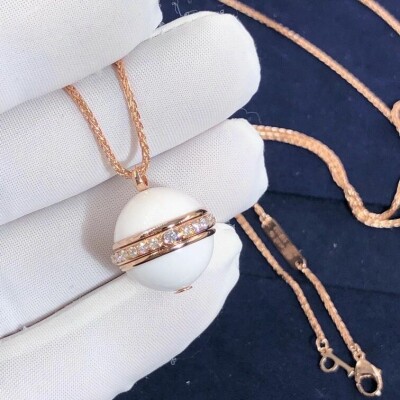 Piaget 18k Rose Gold Chalcedony Diamond Pendant
