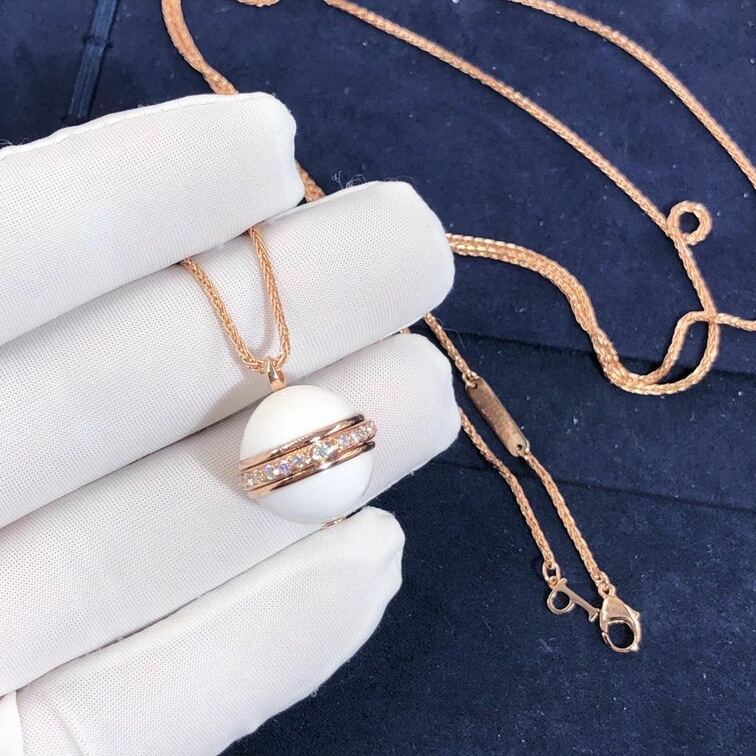 Piaget 18k Rose Gold Chalcedony Diamond Pendant