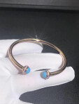 Piaget 18k Yellow Gold Turquoise Diamond Possession Open Bangle Bracelet
