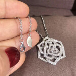 Piaget Diamond Openwork Rose Motif Necklace