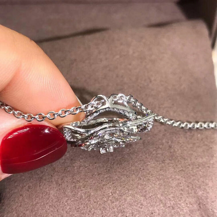 Piaget Diamond Openwork Rose Motif Necklace
