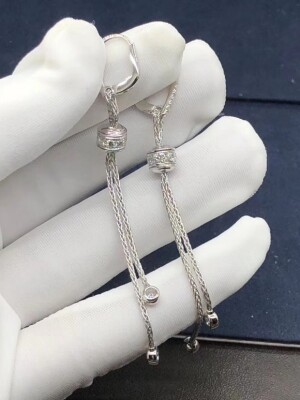 Piaget Possession 18k White Gold Drop Earrings With 40 Brilliant Cut Diamonds