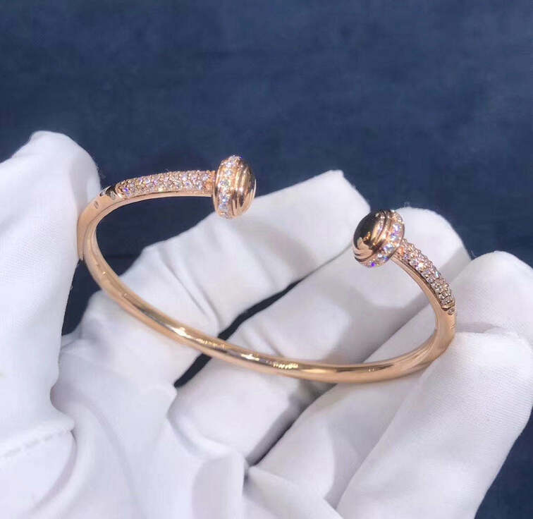 Piaget Possession Open Bangle Bracelet In 18k Rose Gold With Diamonds