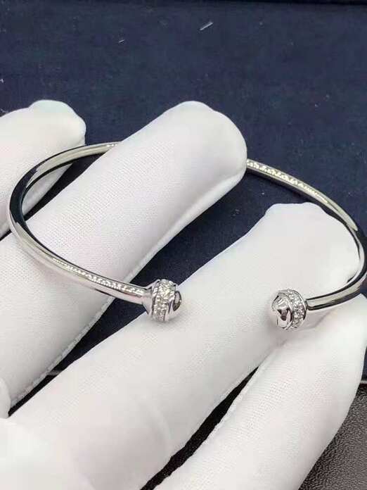 Piaget Possession Open Bangle Bracelet In 18k White Gold With Diamonds