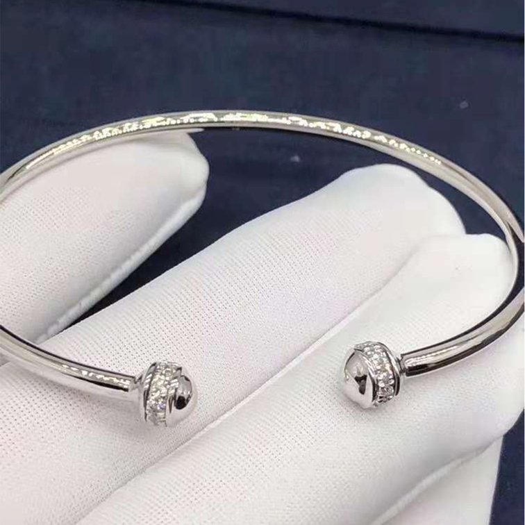Piaget Possession Open Bangle Bracelet In 18k White Gold With Diamonds