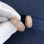 Piaget Possession Ring 18k Rose Gold Four Circle Turnable Full Diamonds