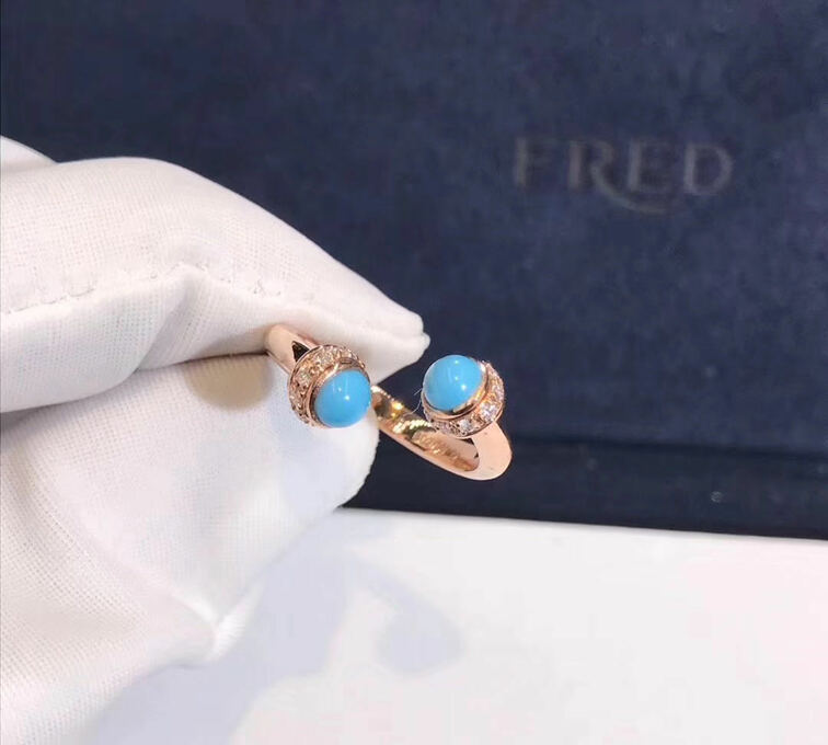 Piaget Possession Ring 18k Rose Gold Kallaite Stone With Diamonds