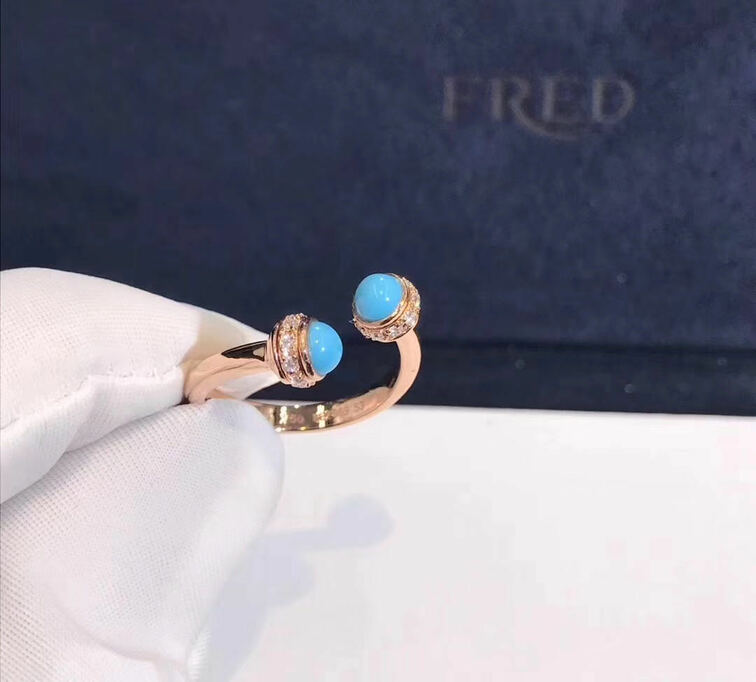 Piaget Possession Ring 18k Rose Gold Kallaite Stone With Diamonds
