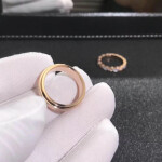 Piaget Possession Ring 18k Rose Gold Three Circle With Diamonds