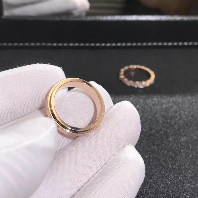Piaget Possession Ring 18k Rose Gold Three Circle With Diamonds