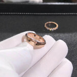 Piaget Possession Ring 18k Rose Gold Three Circle With Diamonds