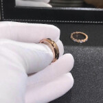 Piaget Possession Ring 18k Rose Gold Three Circle With Diamonds
