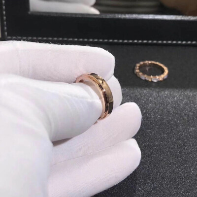 Piaget Possession Ring 18k Rose Gold Three Circle With Diamonds