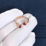Piaget Possession Ring 18k Rose Gold With Diamonds Carnelian