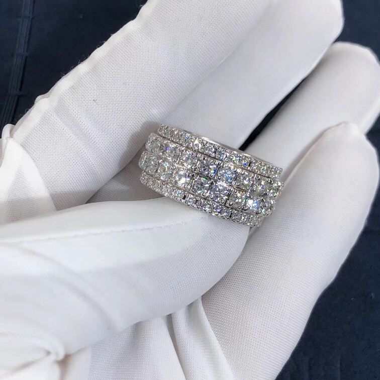 Piaget Possession Ring 18k White Gold Four Circle Full Diamonds