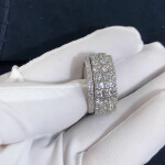 Piaget Possession Ring 18k White Gold Four Circle Full Diamonds