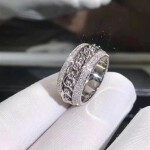 Piaget Possession Ring 18k White Gold Three Circle Turnable With Diamonds