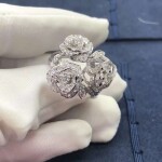Piaget Rose Ring In 18k White Gold Set With 182 Brilliant Cut Diamonds