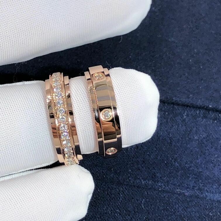 Set Of Piaget Possession Wedding Rings In 18k Rose Gold
