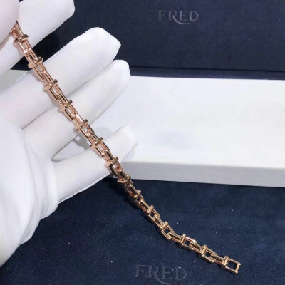 18k Pink Gold Tiffany T Chain Bracelet