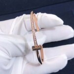 Custom 18k Rose Gold Tiffany T1 Narrow Diamond Hinged Bangle