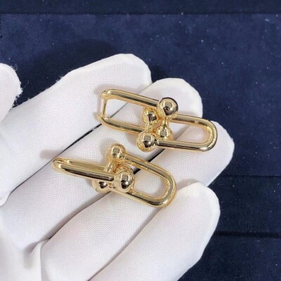 Custom Made 18k Gold Tiffany Hardwear Link Earrings