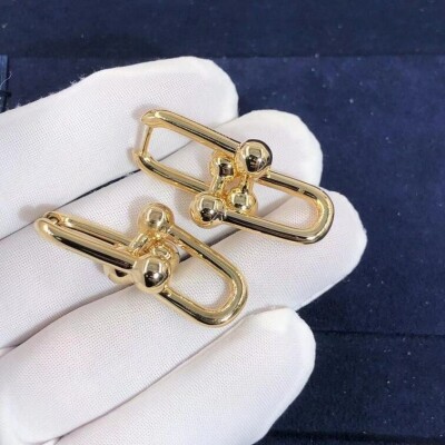 Custom Made 18k Gold Tiffany Hardwear Link Earrings