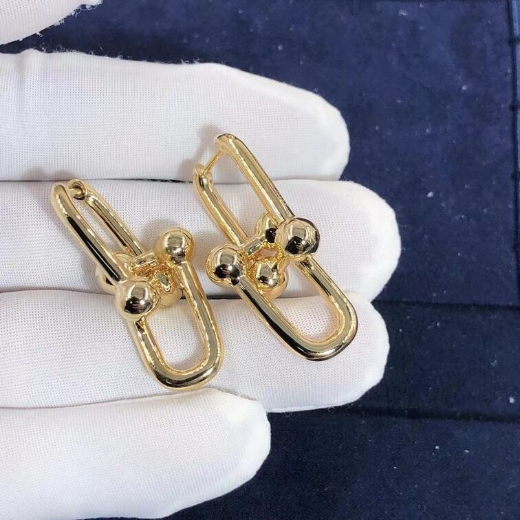 Custom Made 18k Gold Tiffany Hardwear Link Earrings