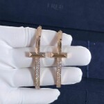 Custom Made 18k Rose Gold Tiffany T T1 Wide Diamond Hinged Bangle