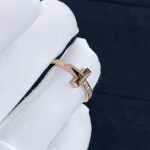 Custom Tiffany T1 Narrow Diamond Ring In 18k Rose Gold