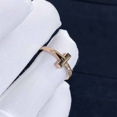 Custom Tiffany T1 Narrow Diamond Ring In 18k Rose Gold