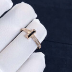 Custom Tiffany T1 Narrow Diamond Ring In 18k Rose Gold