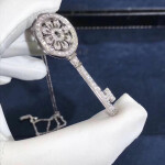 Iffany Co Petal Key Pendant Necklace Diamonds
