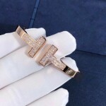 Inspired Tiffany T Bracelet T Two 18k Rose Gold With Diamonds Square Bangle